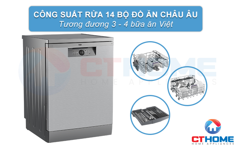 MÁY RỬA BÁT ĐỘC LẬP BEKO BDFN26430XC - 14 BỘ 2