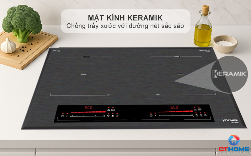 BẾP TỪ 2 VÙNG NẤU  Kocher DI-338SE MÀU XÁM DI338SE 2