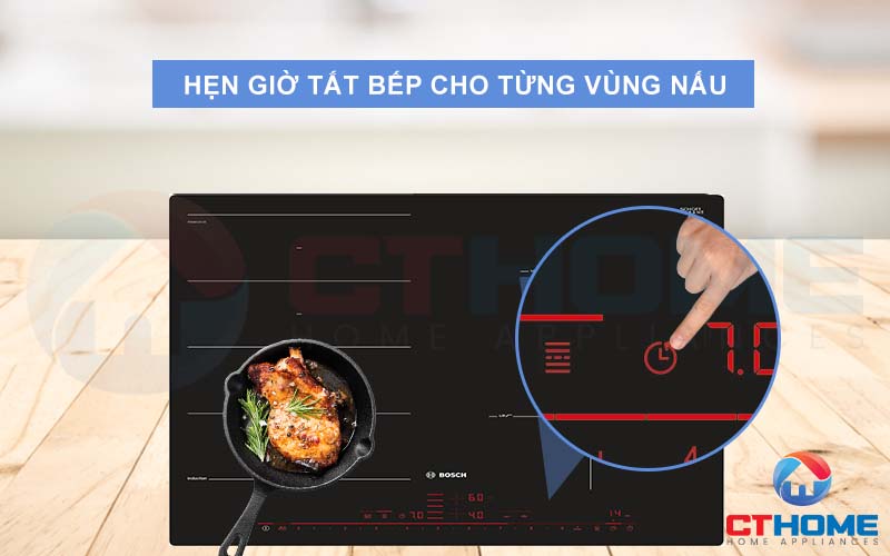 Chế độ hẹn giờ tắt bếp giúp bạn dành thời gian cho công việc khác.