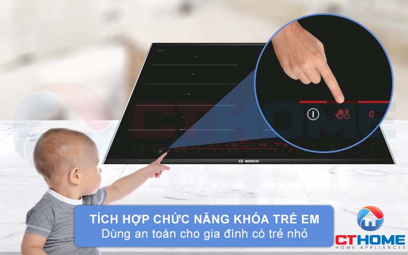 Tính hợp các tính năng khóa trẻ em và các tính năng an toàn khác.