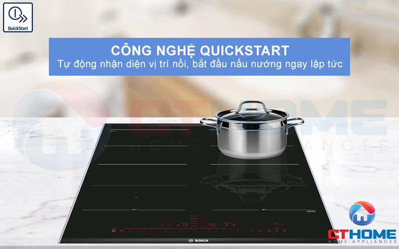 QuickStart giúp nhận diện vị trí nồi chảo tự động.