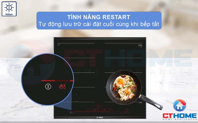 Tự động lưu trữ các cài đặt cuối nếu chẳng may bếp tắt đột ngột.