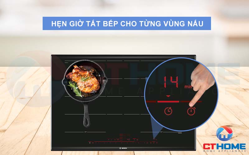 Chế độ hẹn giờ tắt bếp giúp bạn chủ động hơn trong công việc nấu nướng