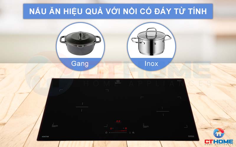 Lựa chọn nồi cháo đáy từ để có thể nấu nướng trên bếp từ Electrolux EHI7325BA