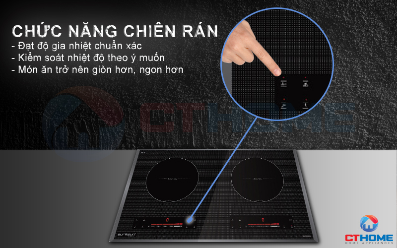 Chức năng chiên rán thực phẩm lập trình sẵn với nhiều mức nhiệt tối ưu