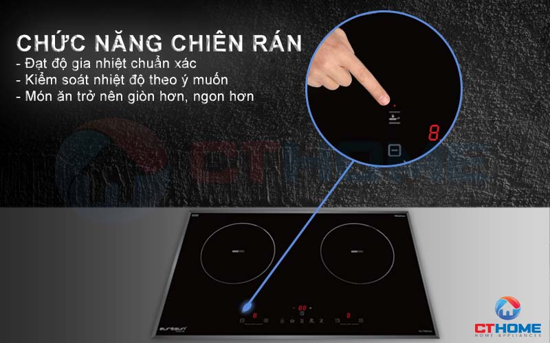 Chức năng chiên rán thực phẩm lập trình sẵn với nhiều mức nhiệt tối ưu