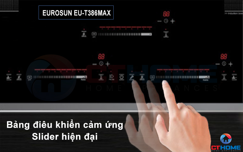 Bảng điều khiển cảm ứng hiện đại Slider 9 mức công suất độc lập