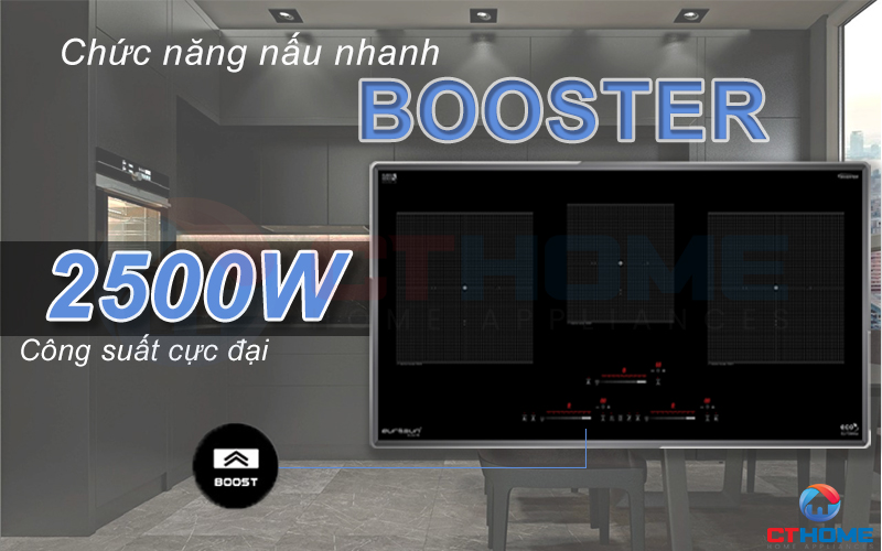 Chức năng nấu nhanh Booster, tiết kiệm thời gian đun nấu