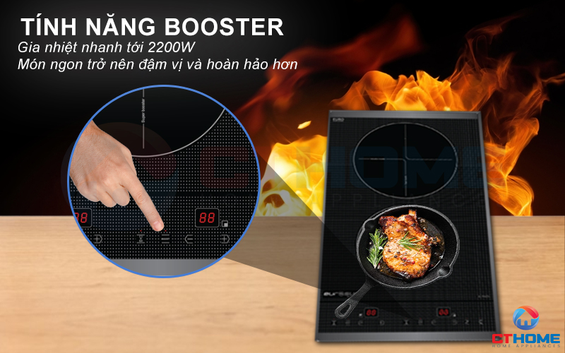 Chức năng Booster kích hoạt công suất cực đại, nấu nhanh hơn