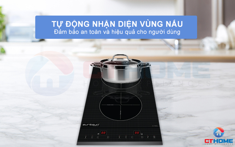 Nấu ăn hiệu quả với chức năng tự động nhận diện vùng nấu