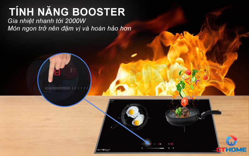 Chức năng Booster giúp nấu ăn nhanh 