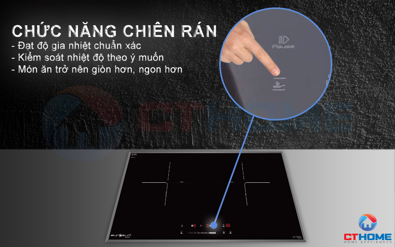 Tích hợp chức năng chiên rán giúp khống chế nhiệt độ, tránh  thức ăn bị cháy