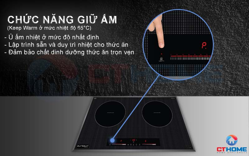 BẾP TỪ 2 VÙNG NẤU EUROSUN EU-T710PRO SILVER 3600W EUT710PRO 6