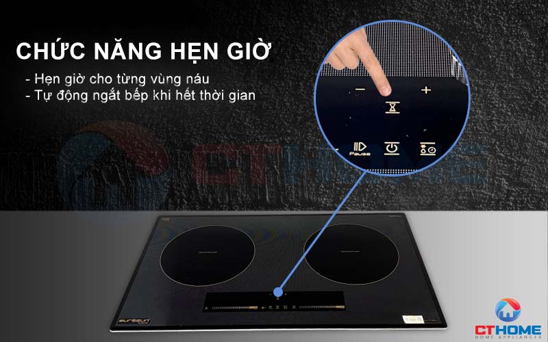 Bếp từ EU-T710Pro trang bị tính năng hẹn giờ, chủ động thời gian khi nấu.