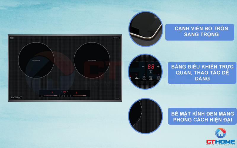 BẾP TỪ 2 VÙNG NẤU EUROSUN EU-T710PRO SILVER 3600W EUT710PRO 1