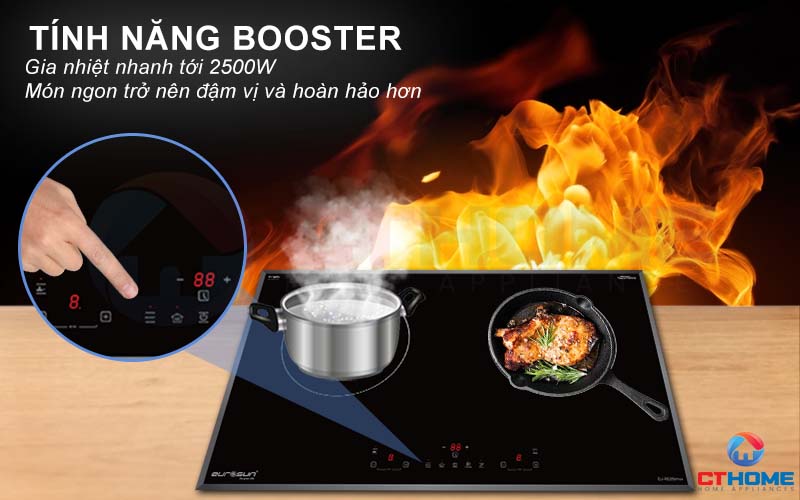 Chức năng Booster kích hoạt công suất cực đại, nấu nhanh hơn
