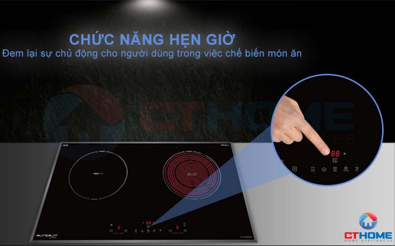 Tính năng hẹn giờ giúp bạn chủ động thời gian nấu nướng