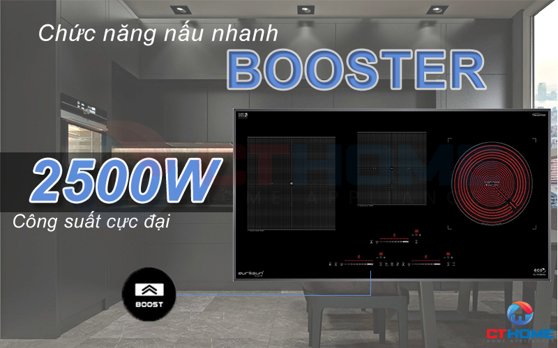 Chức năng nấu nhanh Booster, tiết kiệm thời gian đun nấu