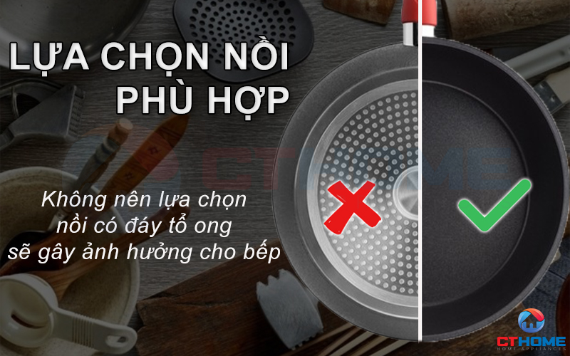 Lựa chọn nồi nấu phù hợp khi bếp chỉ dùng các loại nồi có đáy nhiễm từ