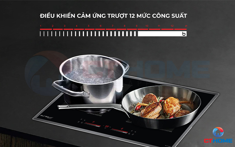 Bảng điều khiển cảm ứng hiện đại Slider 12 mức công suất độc lập