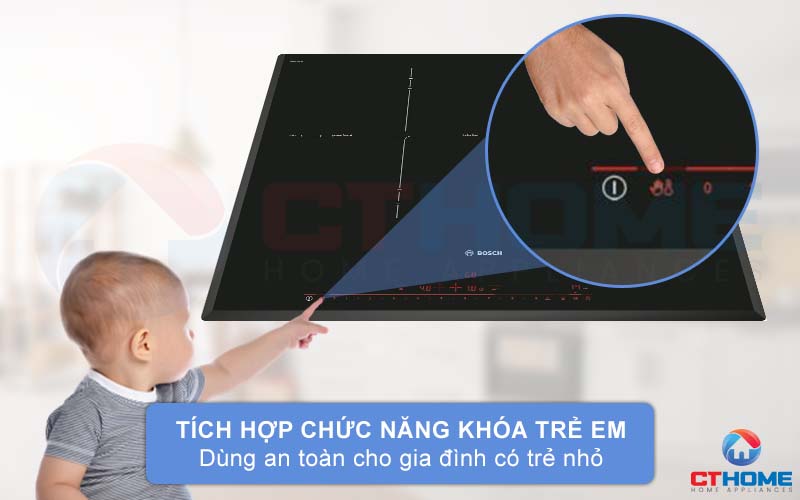 Tích hợp chức năng khóa trẻ em an toàn cho các gia đình có trẻ nhỏ.