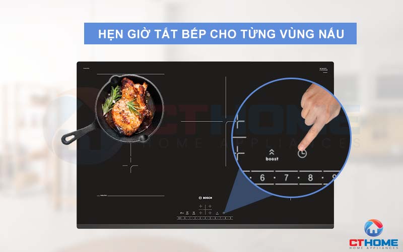 Quản lý các món ăn tốt hơn với chức năng hẹn giờ từng vùng nấu.