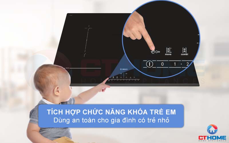 Tích hợp chức năng khóa trẻ em, an toàn cho các gia đình có trẻ nhỏ.