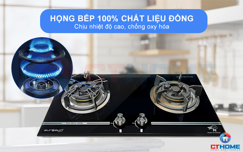 Họng bếp được làm từ chất liệu hợp kim ATIMON