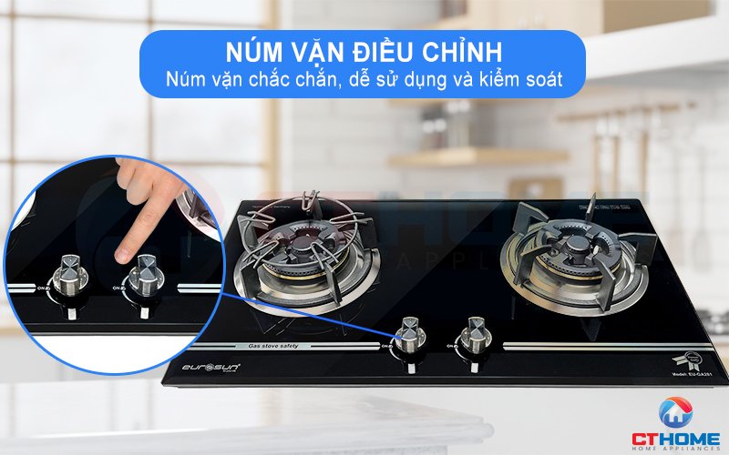 Núm vặn điều chỉnh mức độ lửa cho phù hợp 