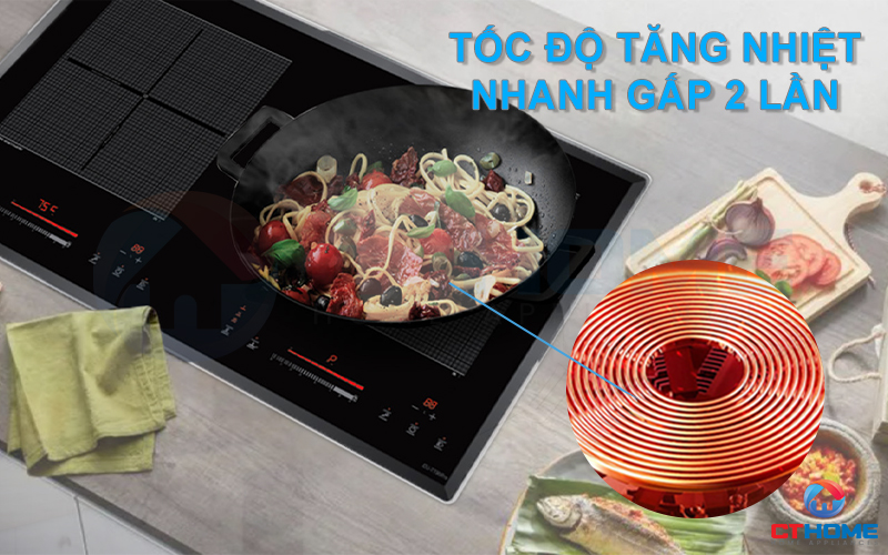 Mạch công suất kép cho tốc độ tăng nhiệt gấp 2 lần nấu ăn nhanh chóng