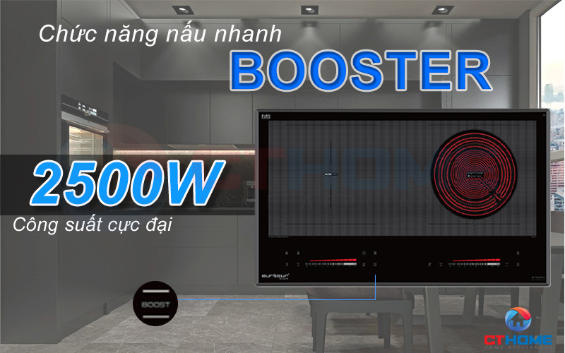 Chức năng Booster kích hoạt công suất cực đại, nấu nhanh hơn