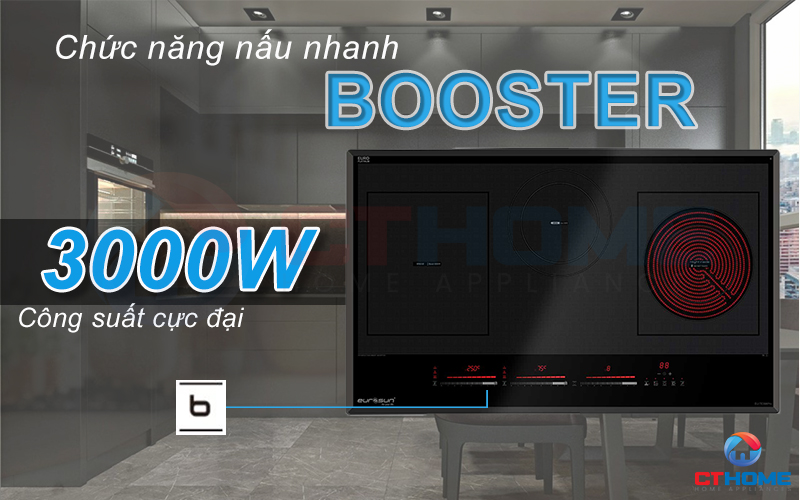 Chức năng Booster kích hoạt công suất cực đại, nấu nhanh hơn