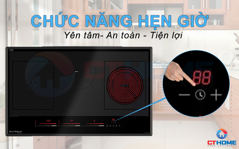 Tính năng hẹn giờ giúp bạn chủ động thời gian nấu nướng