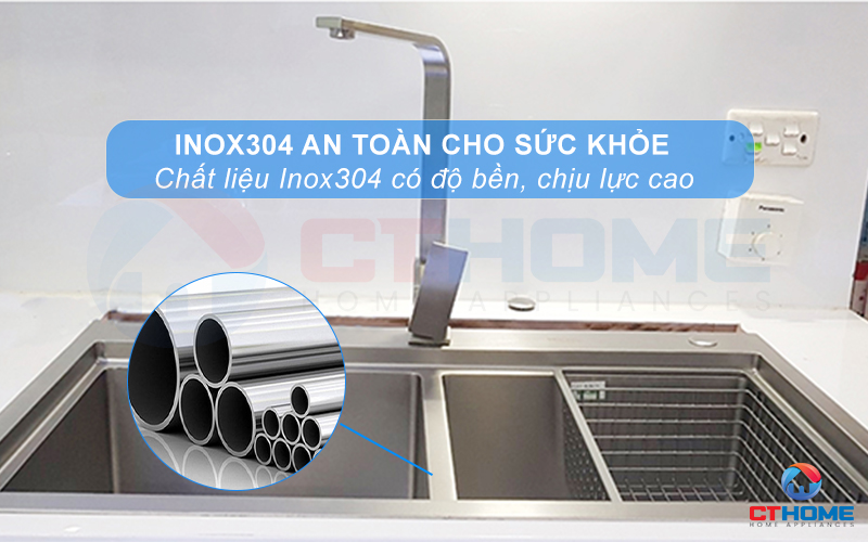 Chất liệu Inox304 cao cấp an toàn cho sức khỏe, độ bền vượt thời gian