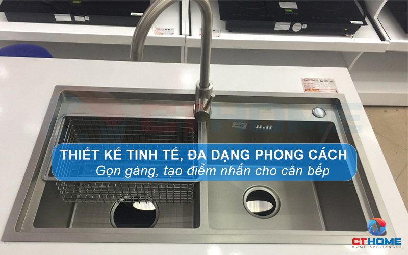 Thiết kế chậu tinh tế, phù hợp với đa dạng phong cách bếp