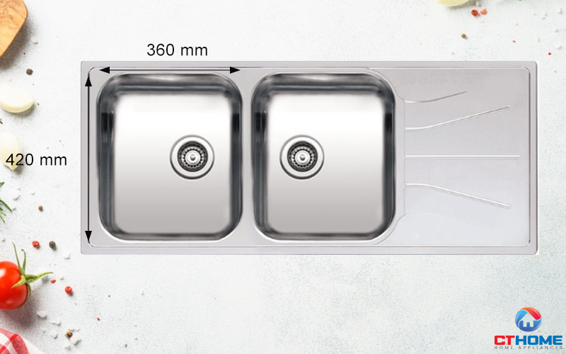 CHẬU RỬA CHÉN BÁT REGINOX DIPLOMAT 30 LUX R02254 CÓ BÀN CHỜ 5