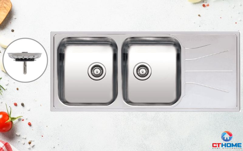 CHẬU RỬA CHÉN BÁT REGINOX DIPLOMAT 30 LUX R02254 CÓ BÀN CHỜ 8