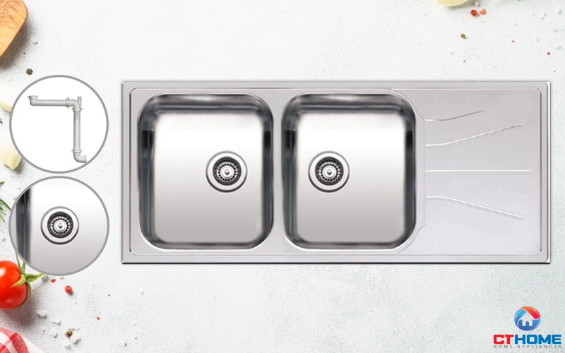 CHẬU RỬA CHÉN BÁT REGINOX DIPLOMAT 30 LUX R02254 CÓ BÀN CHỜ 7