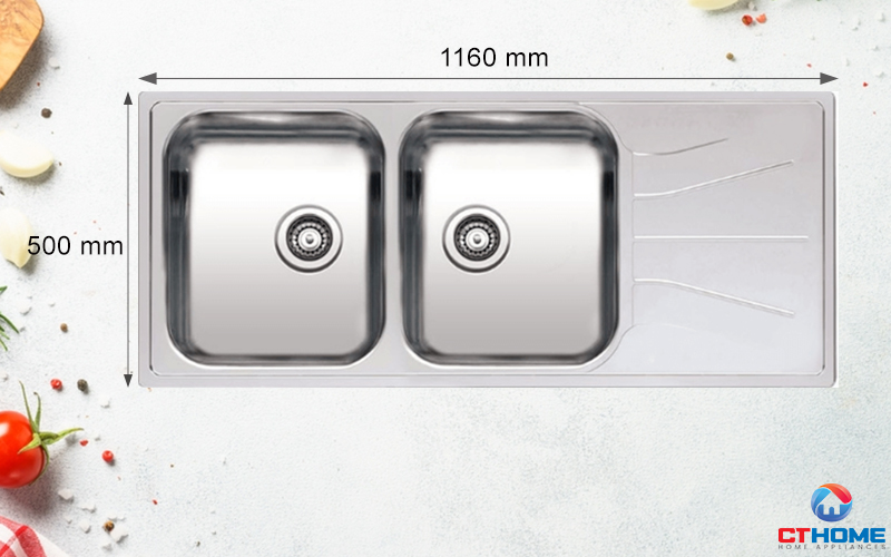 CHẬU RỬA CHÉN BÁT REGINOX DIPLOMAT 30 LUX R02254 CÓ BÀN CHỜ 1