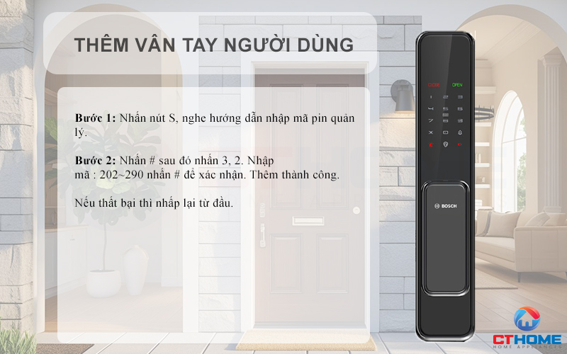 Thêm vân tay người dùng 