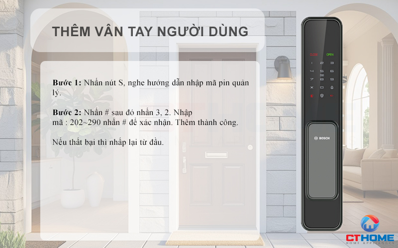 Thêm vân tay người dùng 