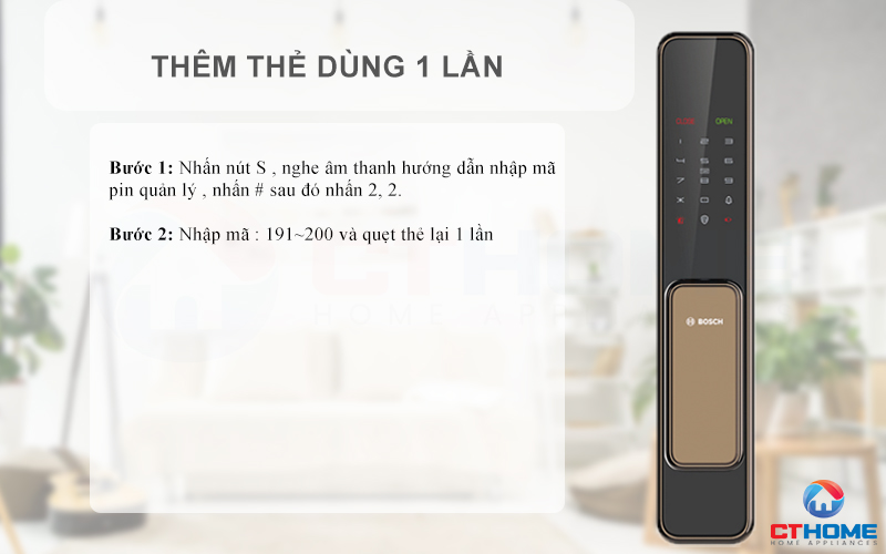 Thêm thẻ sử dụng 1 lần 