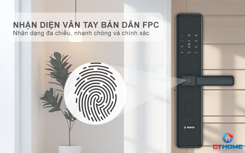 Công nghệ nhận diện vân tay bán dẫn FPC trên khóa điện tử Bosch ID30B