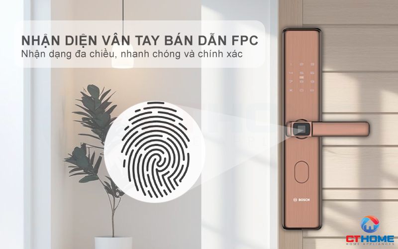 Công nghệ nhận diện vân tay bán dẫn FPC trên khóa điện tử Bosch ID30B