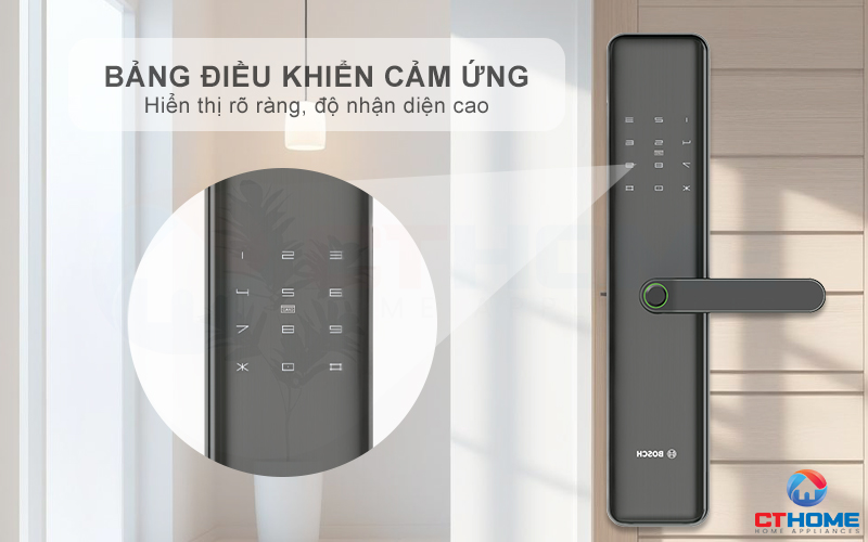 Thao tác mở khóa dễ dàng với bảng điều khiển cảm ứng hiện đại