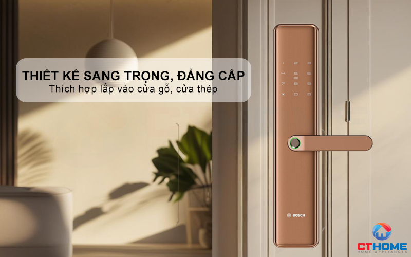 Khóa vân tay Bosch ID40P thiết kế sang trọng, thời thượng, chất liệu hợp kim bền bỉ