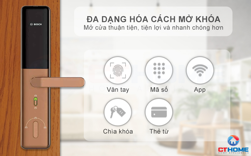 Mở khóa nhanh chóng, tiện lợi với nhiều lựa chọn mở khóa khác nhau
