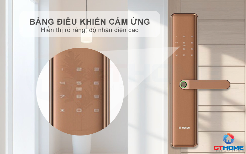 Thao tác mở khóa dễ dàng với bảng điều khiển cảm ứng hiện đại