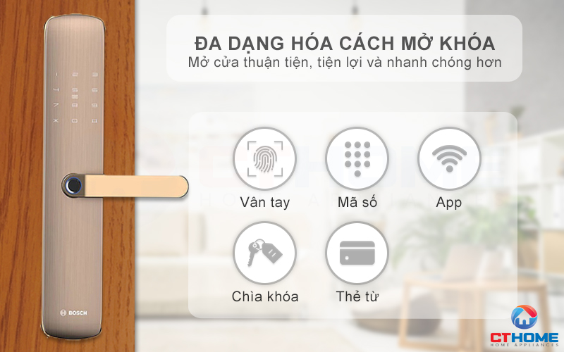 Mở khóa nhanh chóng, tiện lợi với đa dạng cách mở khóa khác nhau