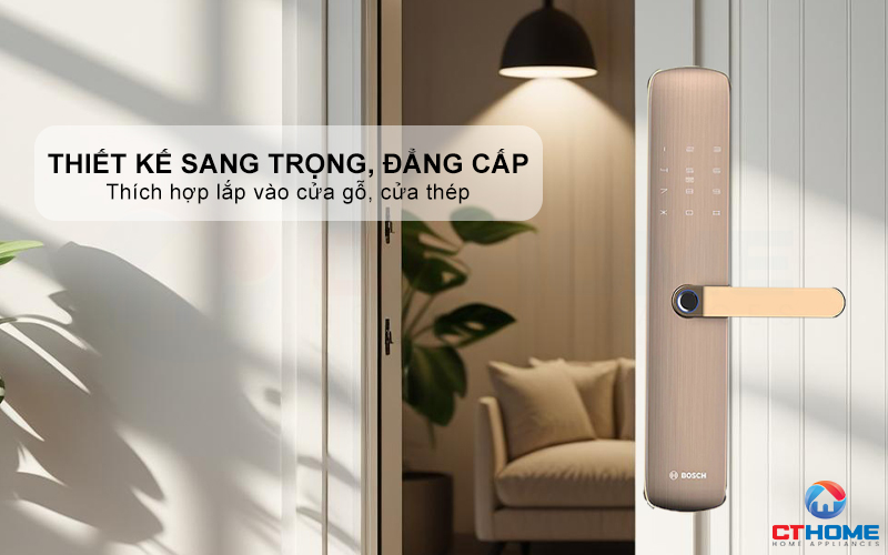 Khóa vân tay ID60 được thiết kế sang trọng, tạo độ thẩm mỹ cho ngôi nhà